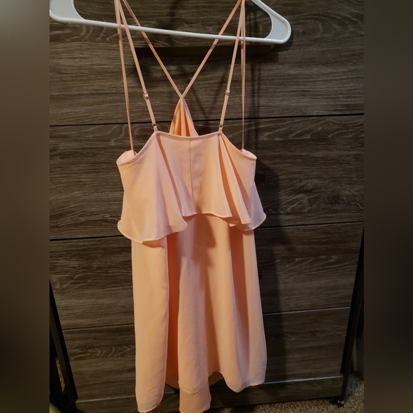 HAUTE HIPPIE NWOT Pink Ashbury Ruffle Mini Dress - SIZE S - Picture 3 of 5